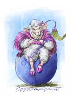 Eggstravagant Prints - Fancy Sheep In Egg Digital Painting