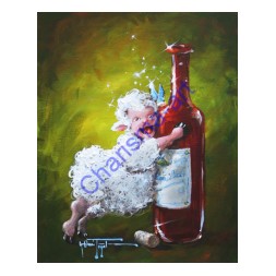 Full-Bodied Red Wine Sheep PRINT