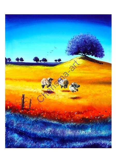 Happiness Sheep Art PRINT