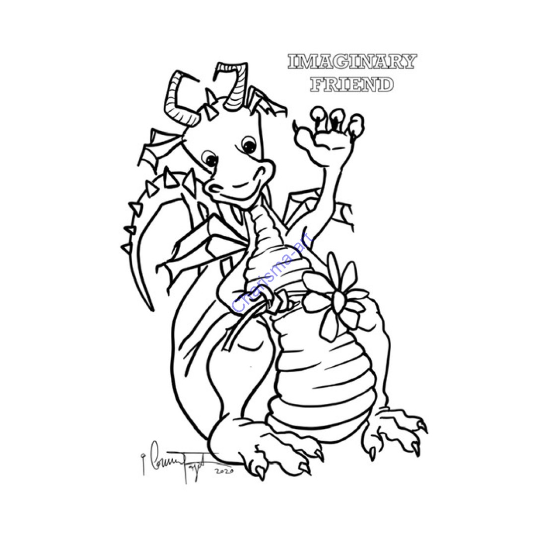 Download Coloring Page Imaginary Friend Kids Version 8.5"x11"Digital Download