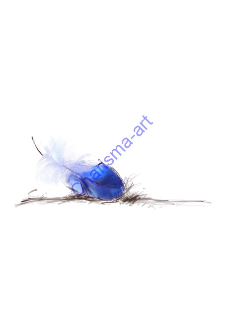 Grounded Feather Digital Painting Inspirational Quote Art